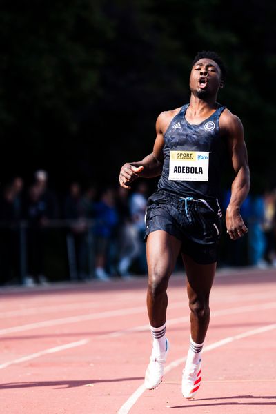 James Adebola (SCC Berlin) am 28.05.2022 waehrend der World Athletics Continental Tour IFAM Oordegem in Oordegem